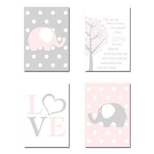 Elephant Love Nursery Canvas Posters