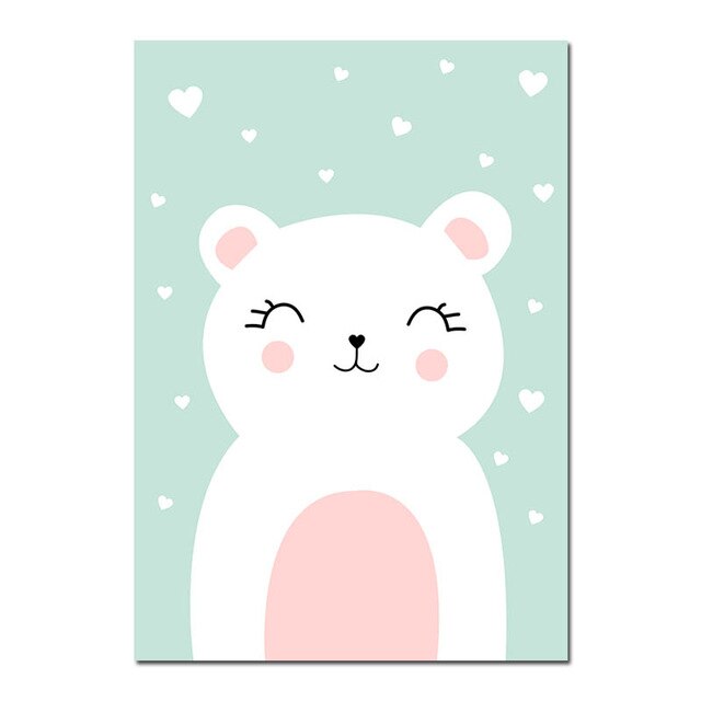 Cartoon Rabbits Nursery Canvas Posters