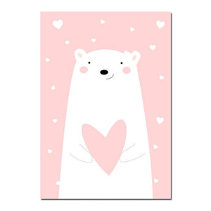 Cartoon Rabbits Nursery Canvas Posters