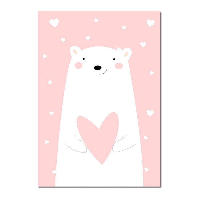 Cartoon Rabbits Nursery Canvas Posters