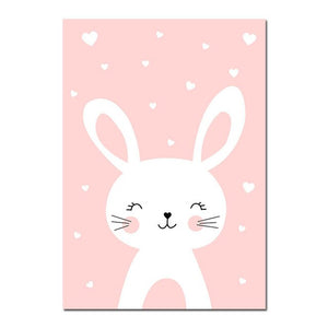 Cartoon Rabbits Nursery Canvas Posters