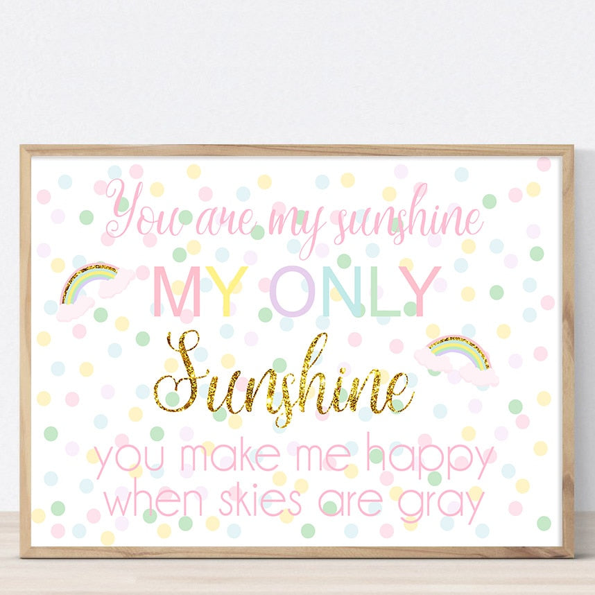 Pink Unicorn Nursery Canvas Posters