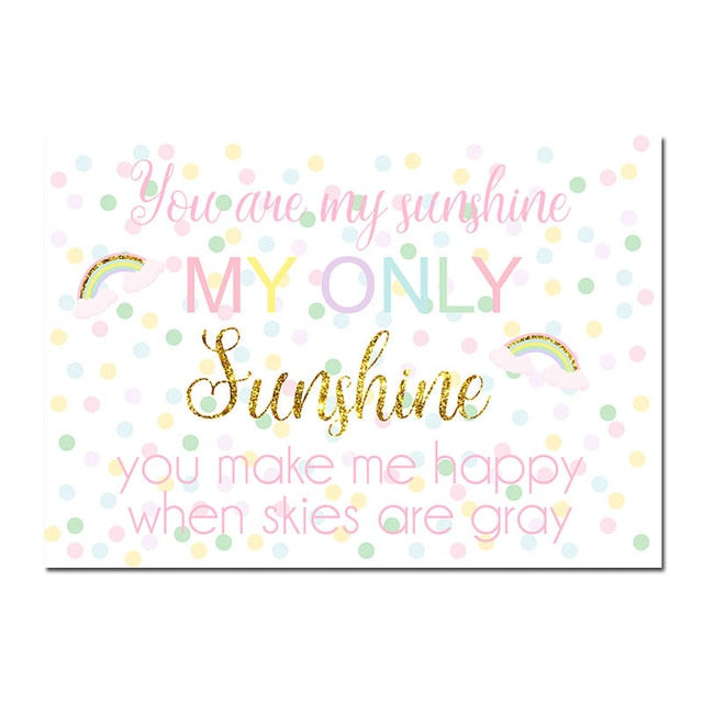 Pink Unicorn Nursery Canvas Posters