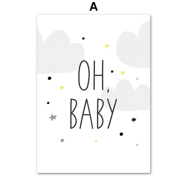 Oh Baby Balloons Nursery Canvas Posters