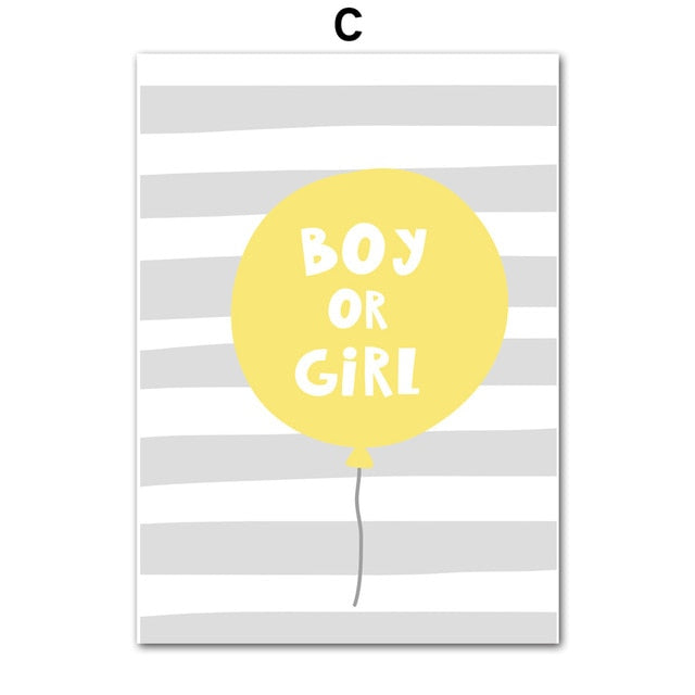 Oh Baby Balloons Nursery Canvas Posters