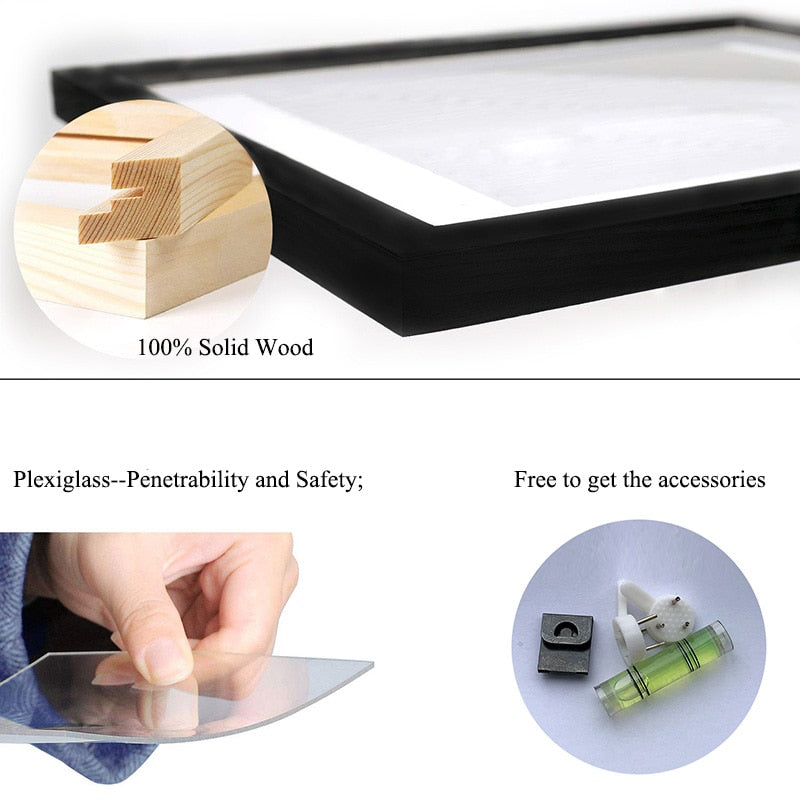 Nature Solid Wooden Frame - Black