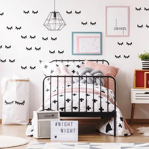 Eyelash Pattern Nursery Wall Stickers
