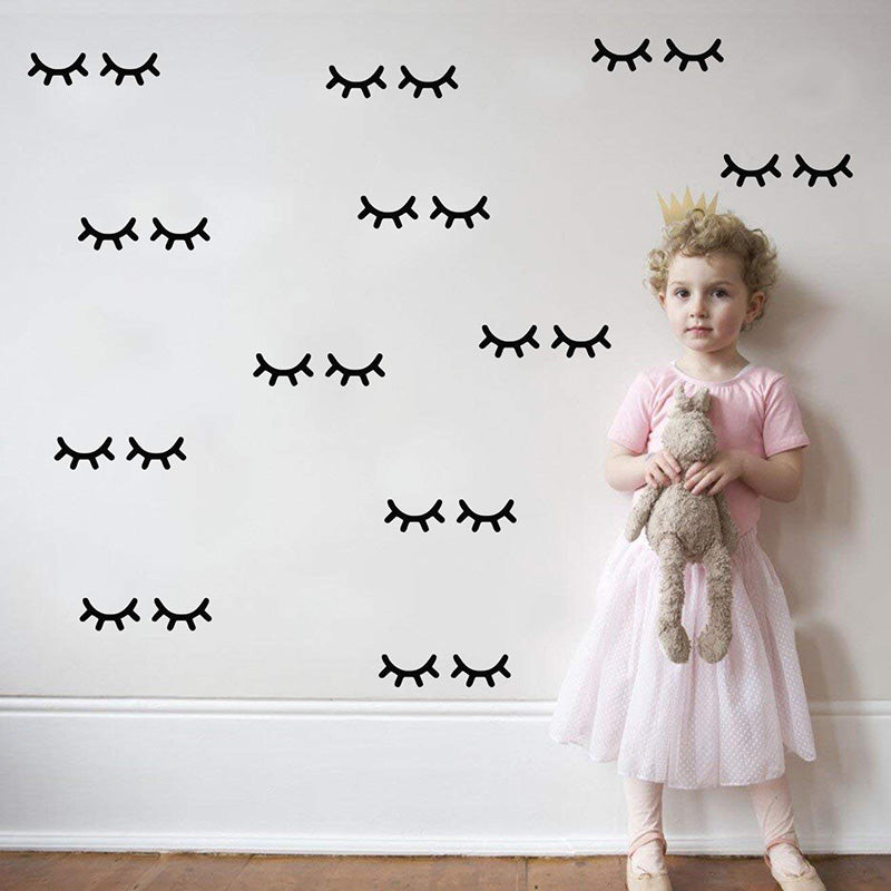 Eyelash Pattern Nursery Wall Stickers