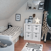 Nursery decor, cute carpet and giraffe