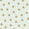 Menthol non-woven wallpaper with golden polka dots 139243, Forest Friends, Esta