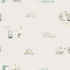 Paper children's wallpaper with animals and texts 3353-1, Oh lala, ICH Wallcoverings