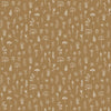 Dark ocher non-woven wallpaper, plants, flowers 139281, Forest Friends, Esta