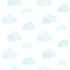 Non-woven white wallpaper with blue clouds 138930, Little Bandits, Esta