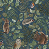 Blue non-woven children's wallpaper Forest animals 139250, Forest Friends, Esta