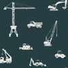 Non-woven wallpaper for boys Cars, excavators, cranes, tractors 139265, Forest Friends, Esta