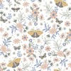 Non-woven floral wallpaper with butterflies M58105, My Kingdom, Ugépa