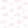 Non-woven white wallpaper with pink clouds 138929, Little Bandits, Esta