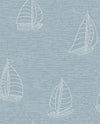 Light blue wallpaper with sailboats.