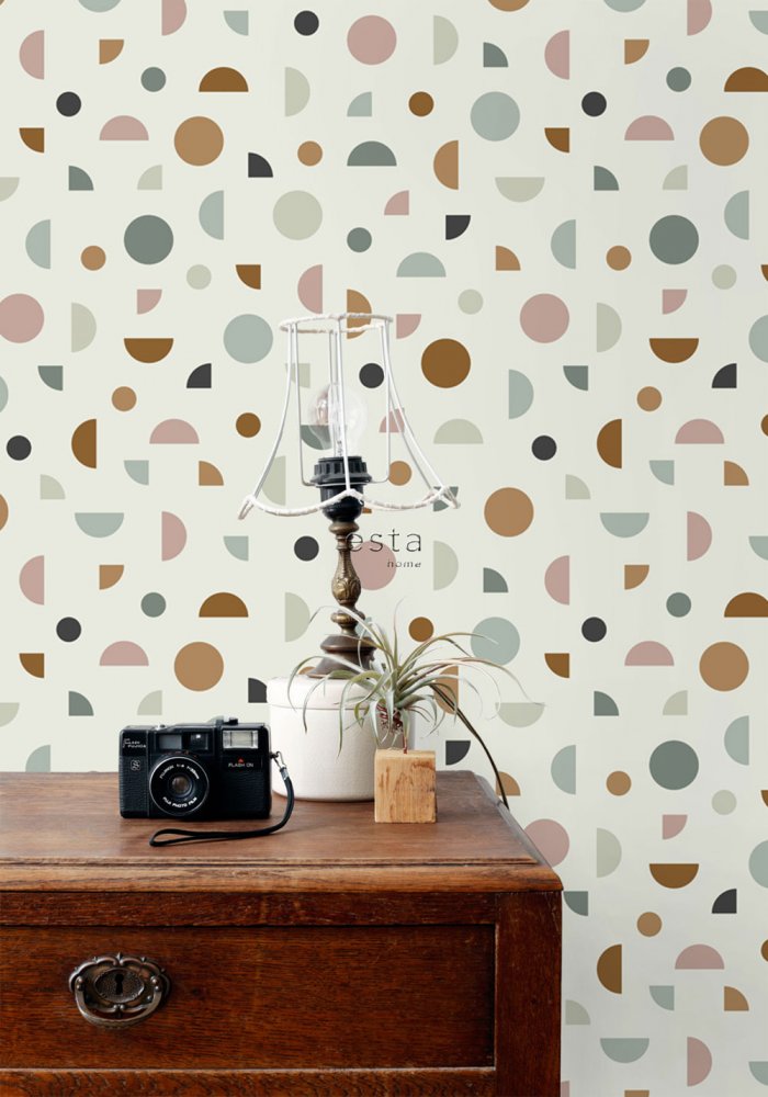 Non-woven wallpaper, colorful geometric shapes 139277, Forest Friends, Esta