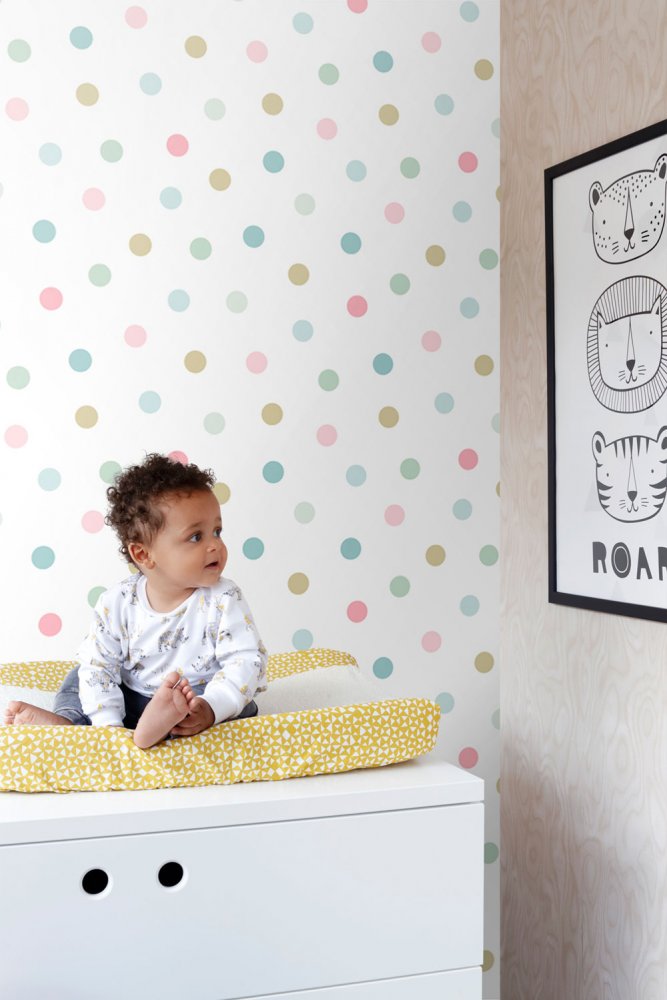 Children's non-woven wallpaper 139041, Polka dots, Let's play, Esta