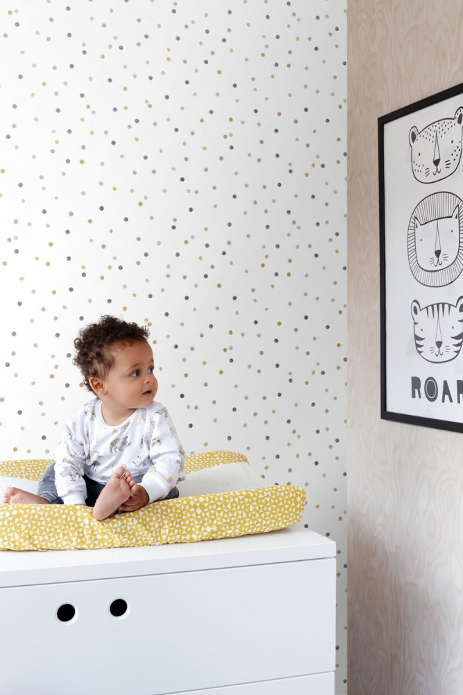 Children's non-woven wallpaper 139050, Polka dots, Let's play, Esta