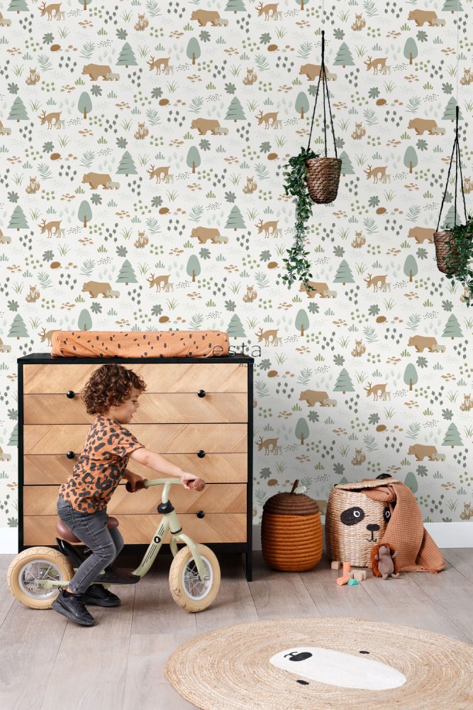 Children's non-woven wallpaper Animals in the woods 139247, Forest Friends, Esta