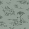 Green children's wallpaper with dinosaurs 139358, To the Moon and Back, Esta Home