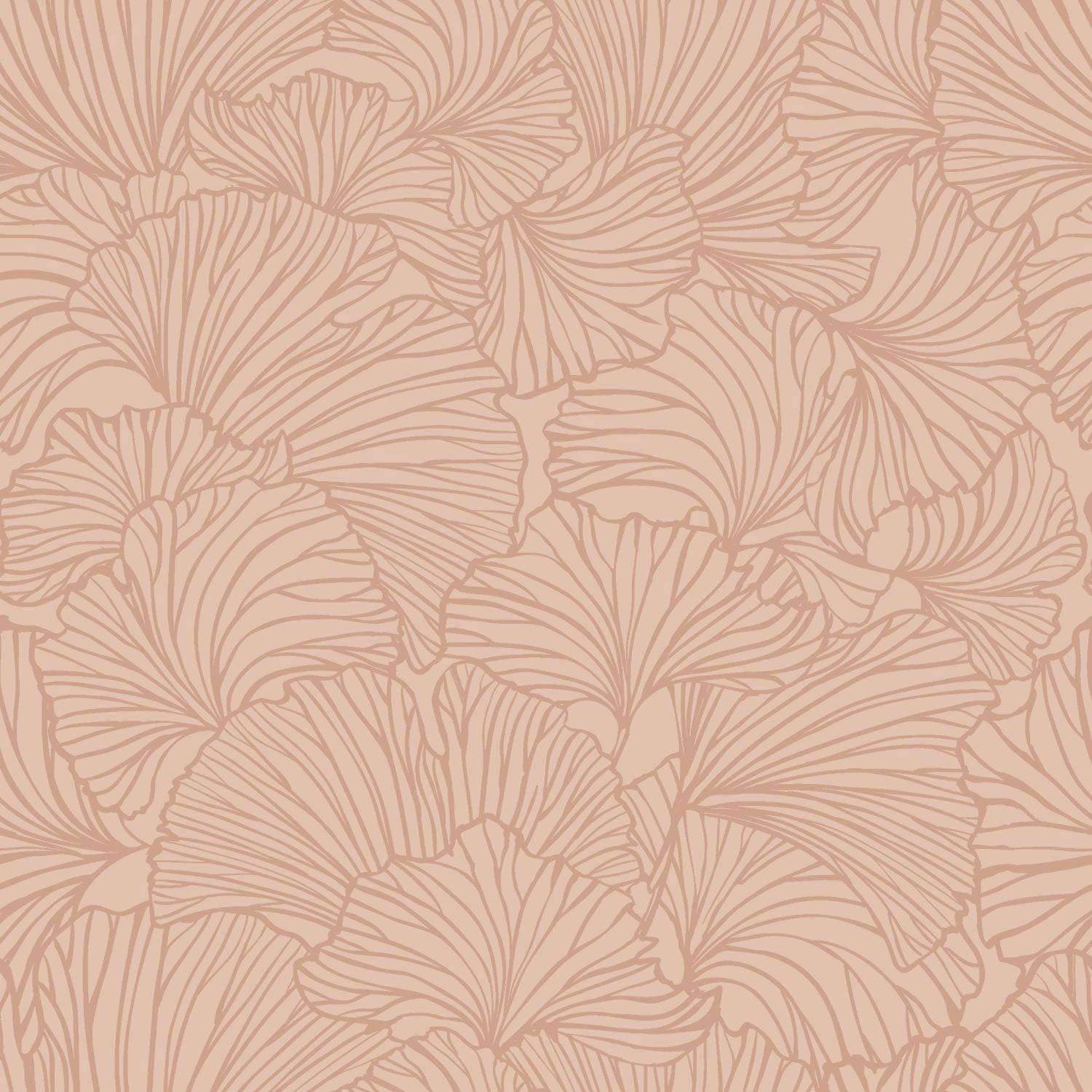 Brown non-woven wallpaper, leaves, 139490, To the Moon and Back, Esta Home