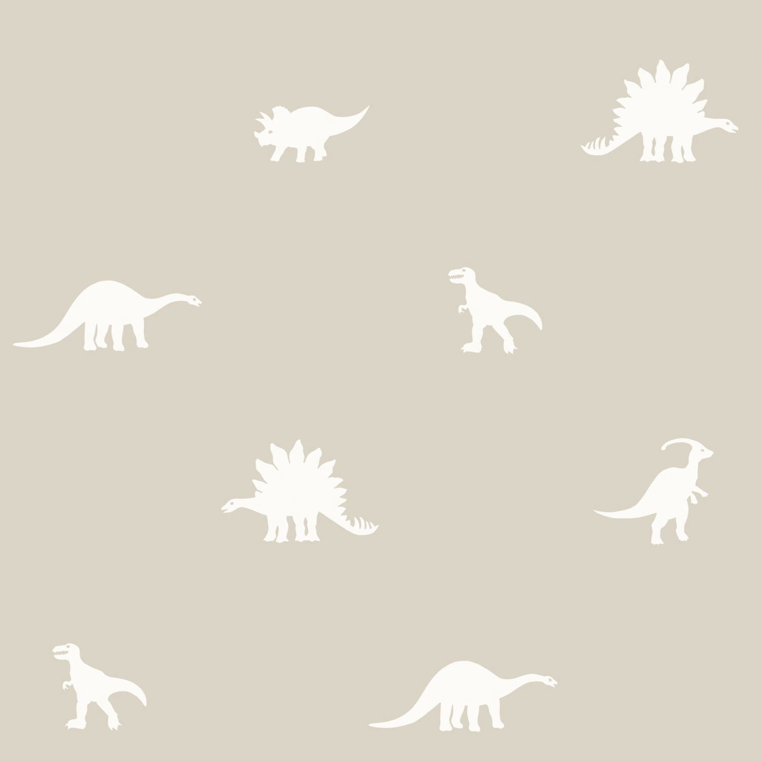 Beige children's wallpaper with dinosaurs, 139508, To the Moon and Back, Esta Home