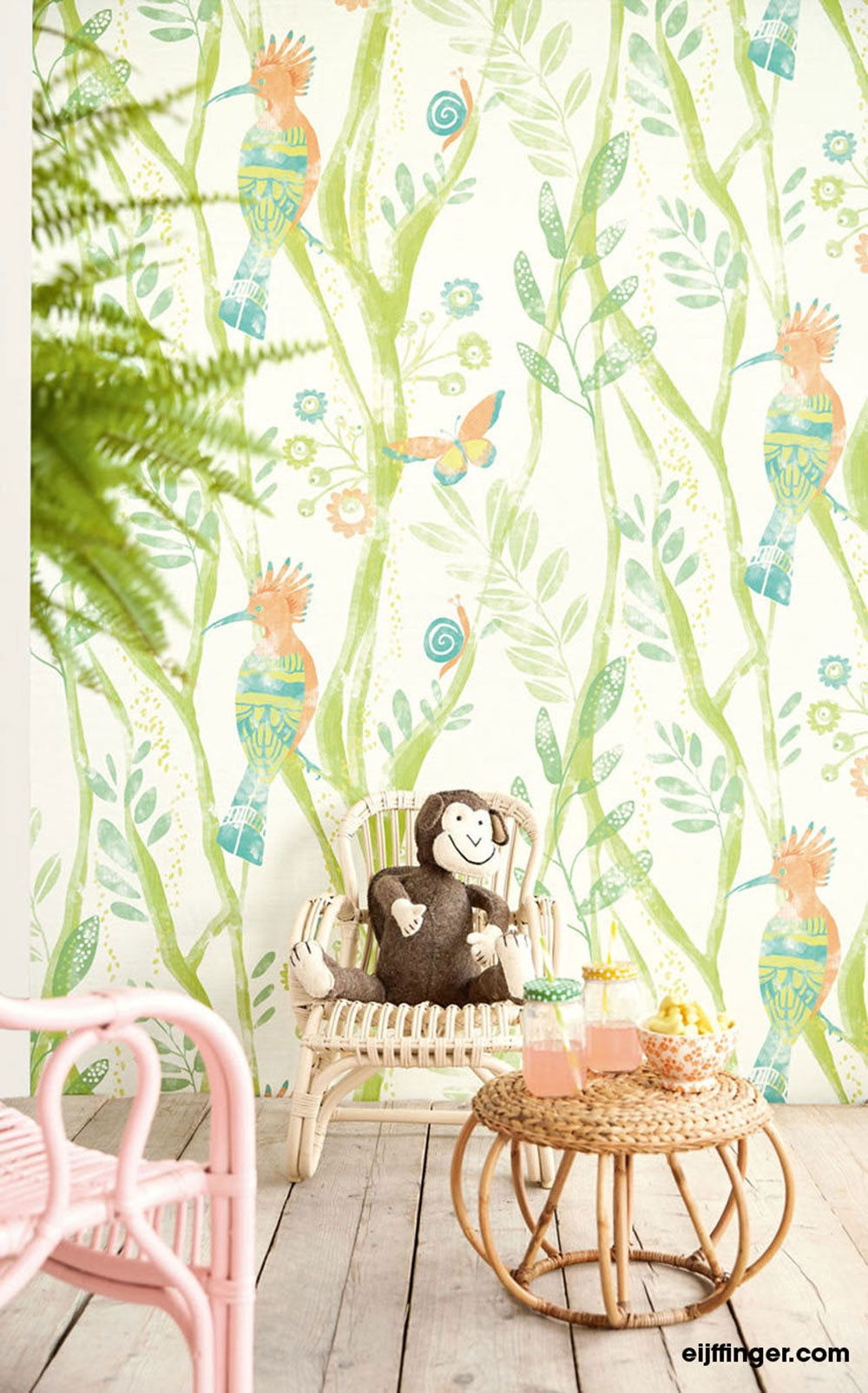 Children's wall mural with birds and butterflies 364152, Wallpower Junior, Eijffinger