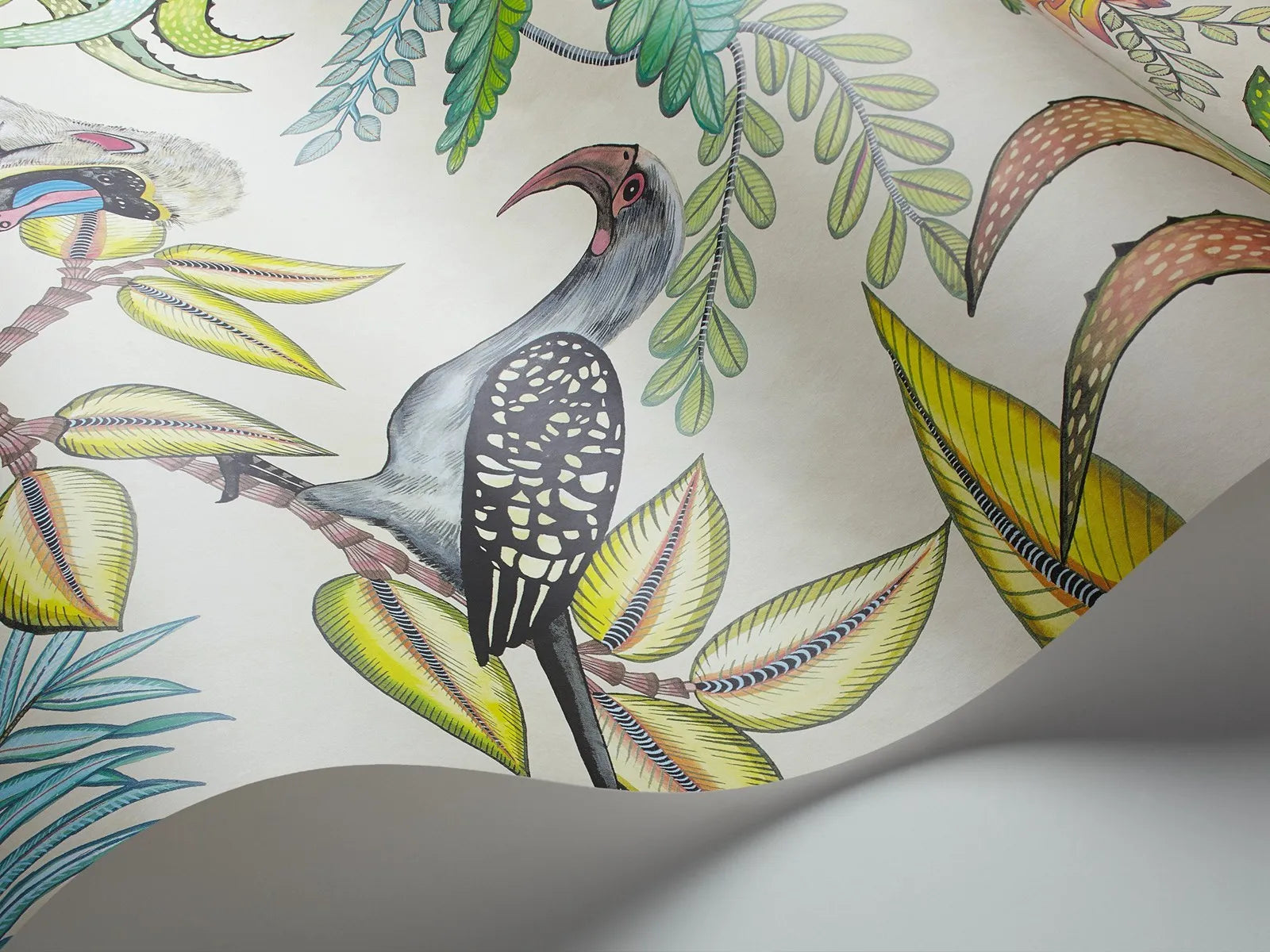 Baboon And Birds Pattern Non-Woven Wallpaper