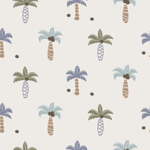 Cartoon Coconut Palm Trees Seamless Wallpaper