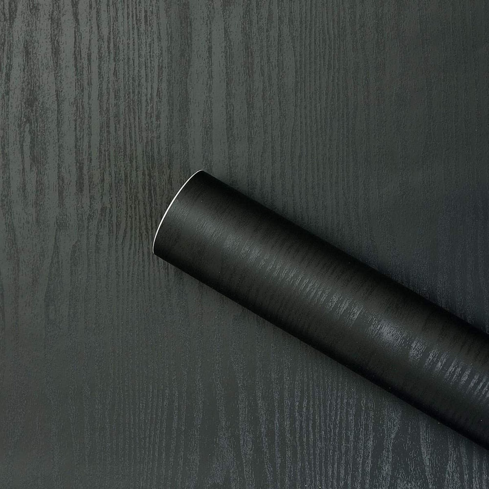 Black Wood Self-Adhesive Wallpaper