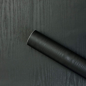 Black Wood Self-Adhesive Wallpaper