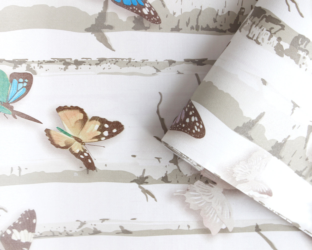 Butterflies in Forest Peel And Stick Wallpaper