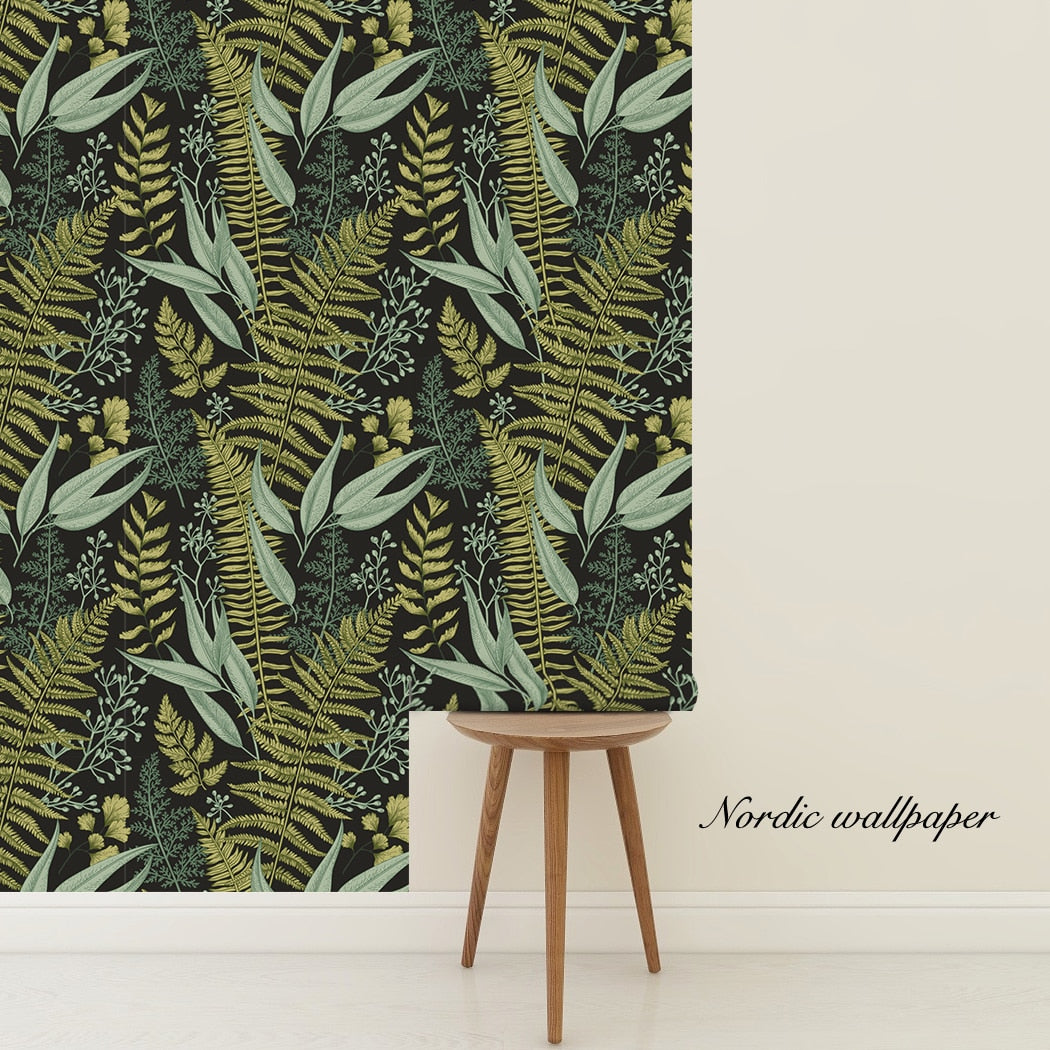 Tropical Green Leaves Self-Adhesive Wallpaper