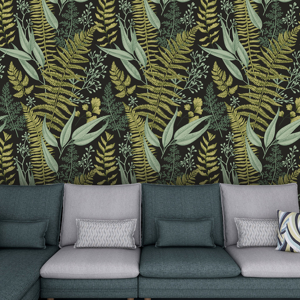 Tropical Green Leaves Self-Adhesive Wallpaper