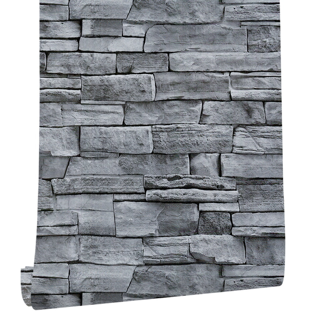 Grey Stone Wall Peel And Stick Wallpaper