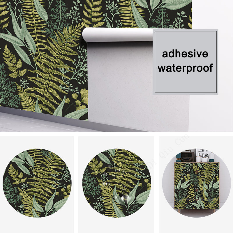 Tropical Green Leaves Self-Adhesive Wallpaper