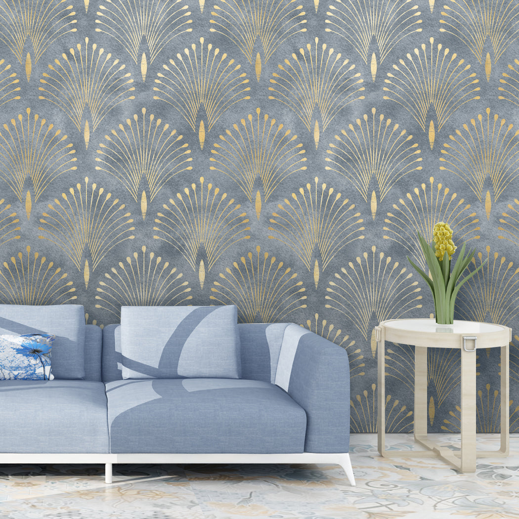 Geometric  Bloom Green Self-Adhesive Wallpaper