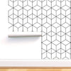 Load image into Gallery viewer, White/Black Hexagon Geometry Peel And Stick Wallpaper