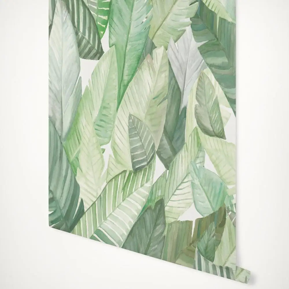 Tropical Banana Leaves Decor Wallpaper