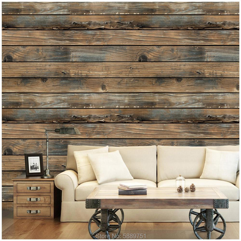 Retro Faux Wood Grain Peel and Stick Wallpaper