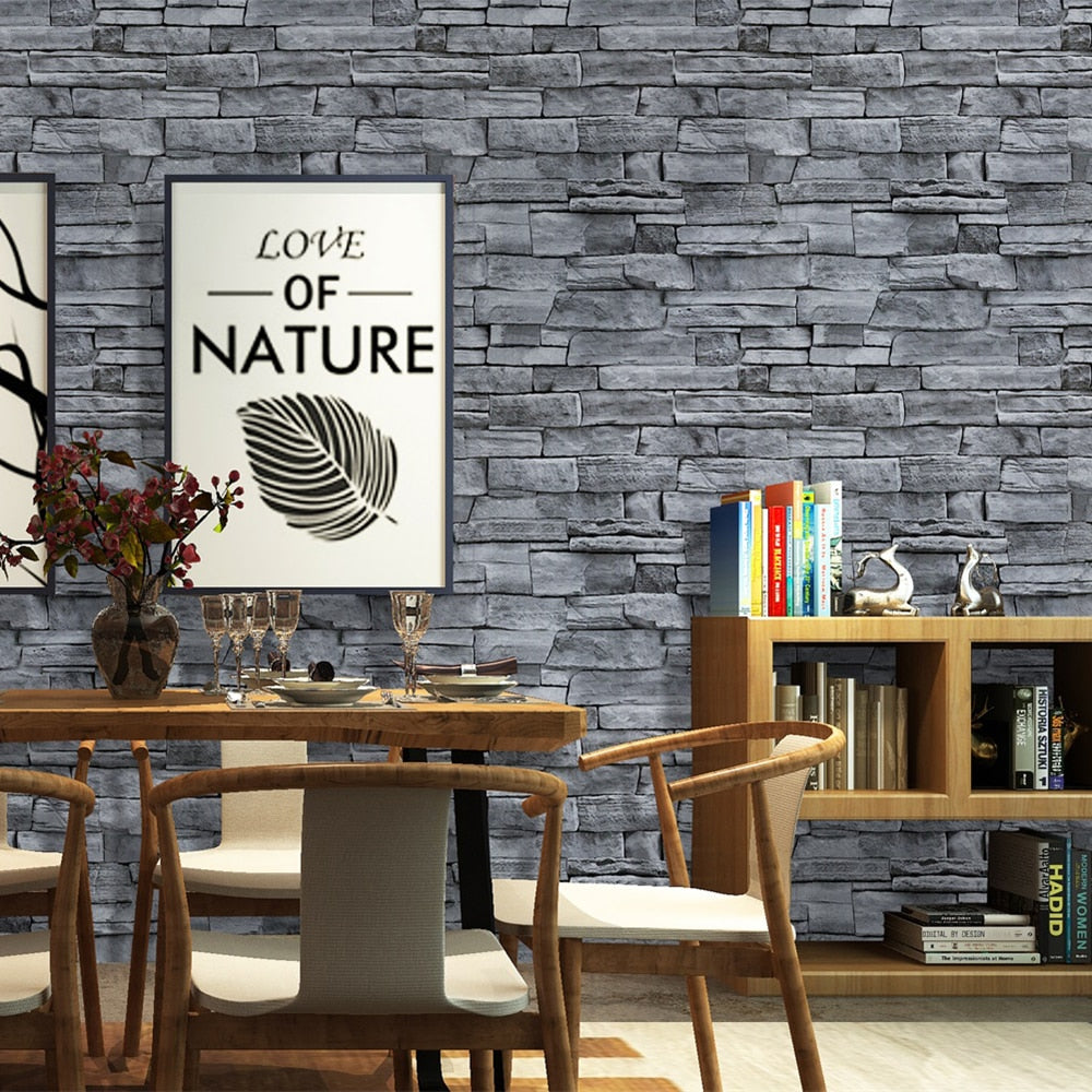 Grey Stone Wall Peel And Stick Wallpaper