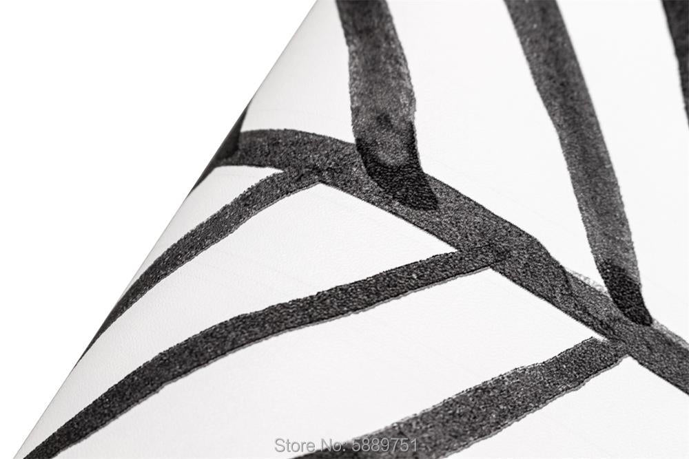 Black White Herringbone Stripes Peel and Stick Wallpaper