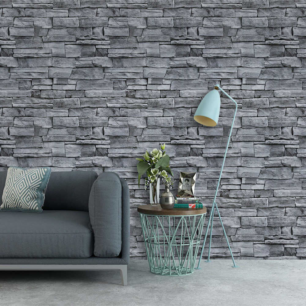 Grey Stone Wall Peel And Stick Wallpaper