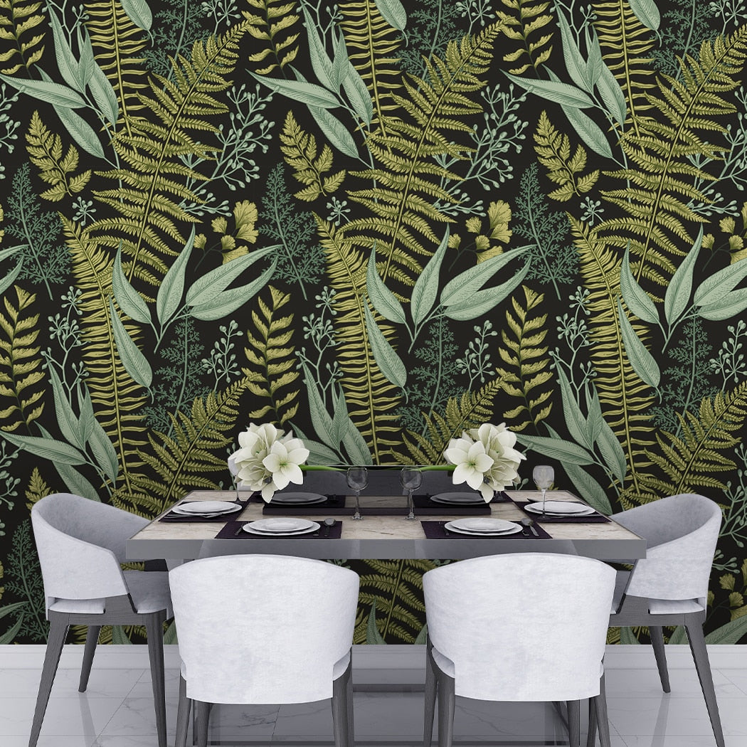 Tropical Green Leaves Self-Adhesive Wallpaper