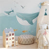 Load image into Gallery viewer, Cute Whales And Seagulls Wallpaper Mural