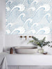 Load image into Gallery viewer, Painted Blue/White Waves Peel And Stick Wallpaper