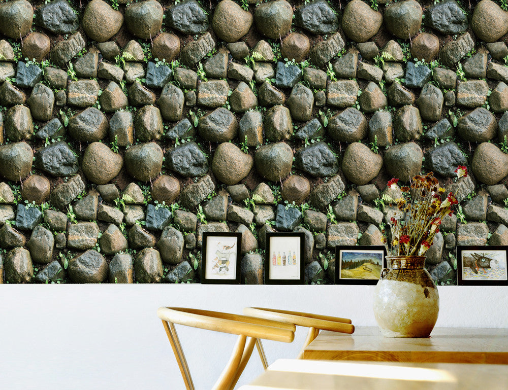 Stones And Bricks Imitation Peel and Stick Wallpaper